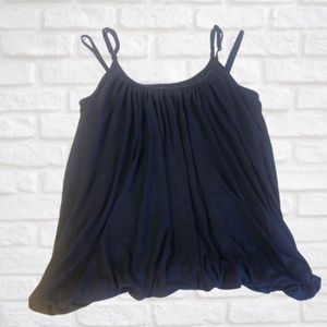 BCBGMaxAzria Double Layered Slate Blue Bubble Tank